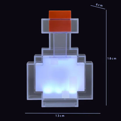 MC Game Medicine Bottle LED Night Light Table Lamps Game Creative Toy Lamp Rechargeable Bedroom Bedside for Kids Bedside Lamp