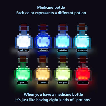 MC Game Medicine Bottle LED Night Light Table Lamps Game Creative Toy Lamp Rechargeable Bedroom Bedside for Kids Bedside Lamp